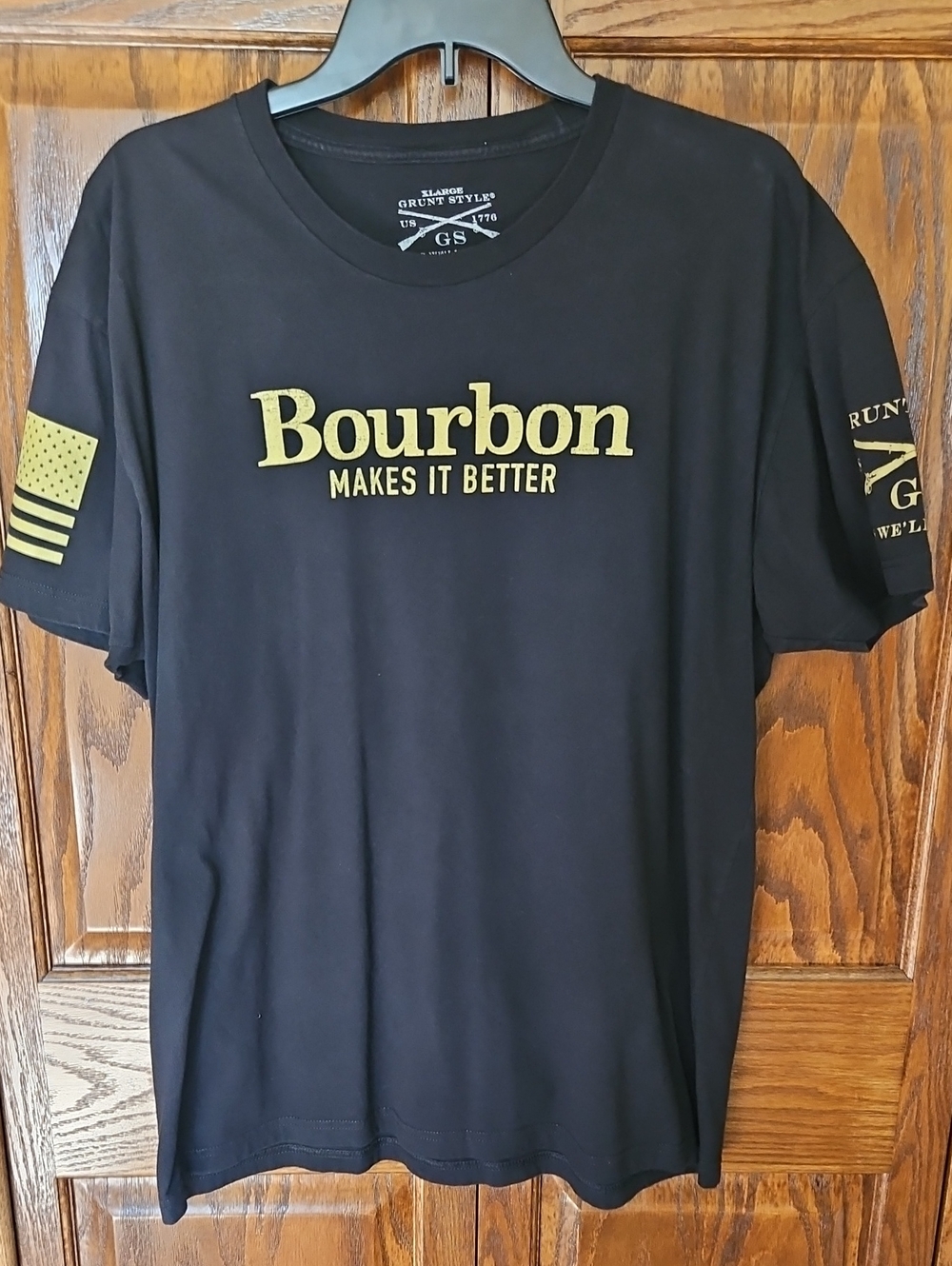 Grunt Style Bourbon Makes It Better Men's Black Graphic Tee